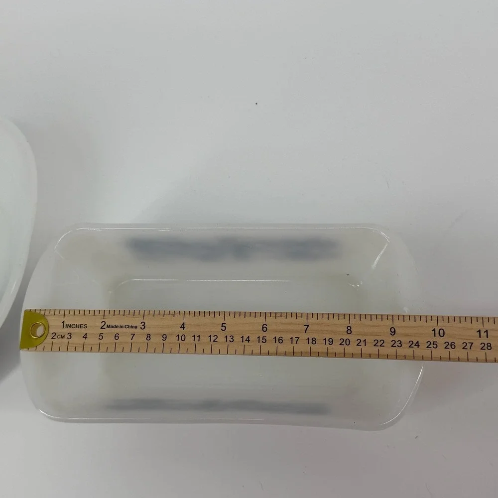 Vintage Currier Ives Milk Glass Blue Scenic Farm Loaf Pan Divided Casserole Dish